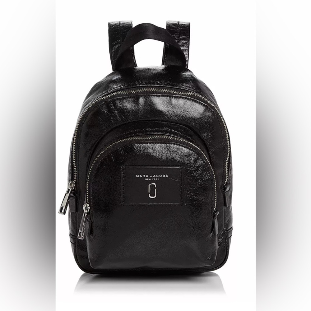 Marc Jacobs Glossy Leather Black Backpack